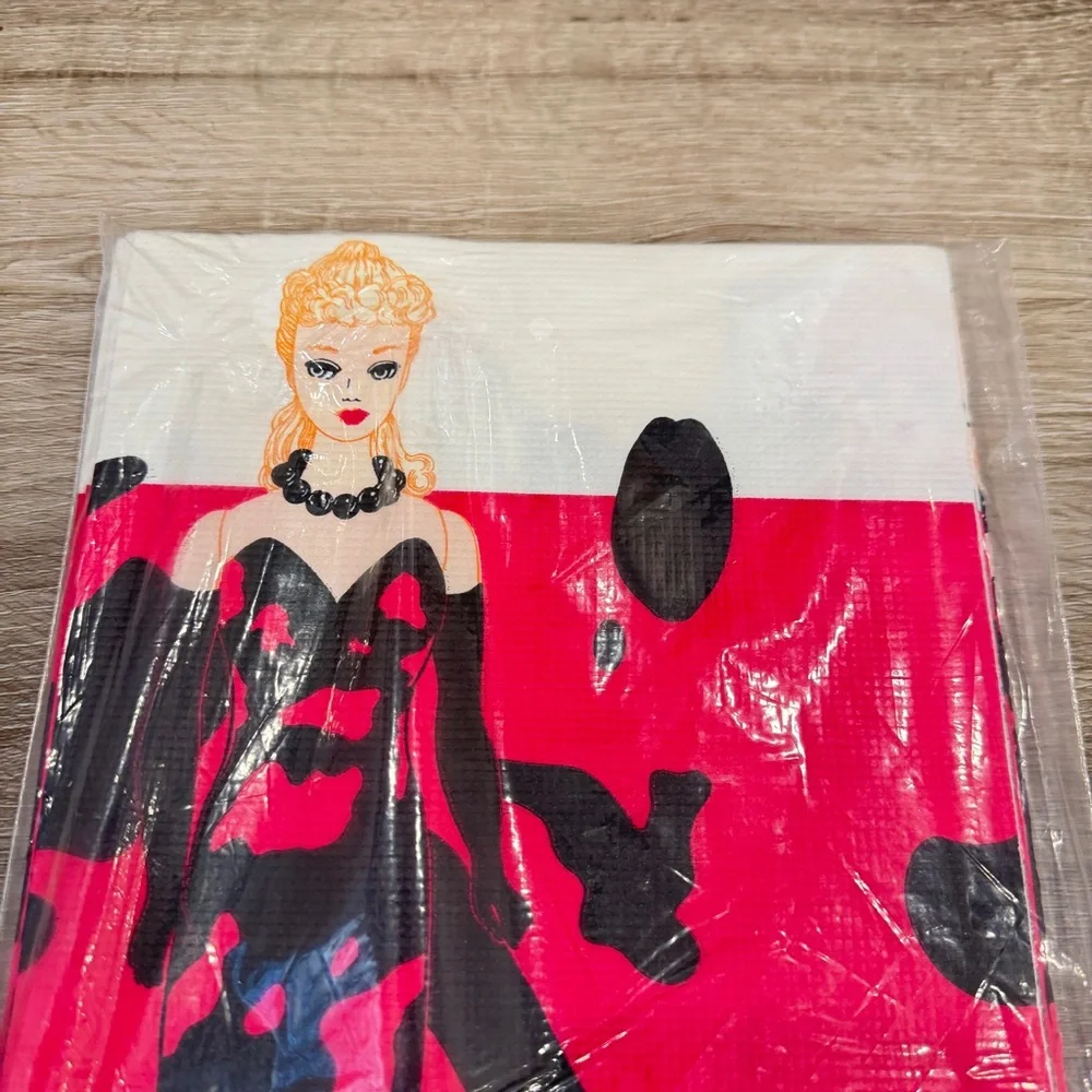 Vintage Barbie Disposable Tablecloth Table Cover Party C.A. Reed 96x52 Fashion